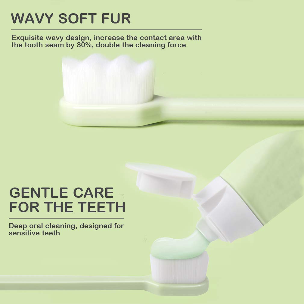 EasyHonor Extra Soft Toothbrush for Sensitive Gums, Micro Fur Manual Toothbrush with 20000 Soft