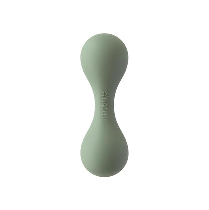 mushie Silicone Baby Shaker Rattle Toy | Ages 3+ Months (Dried Thyme)