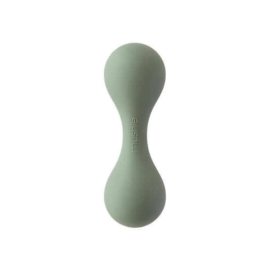 mushie Silicone Baby Shaker Rattle Toy | Ages 3+ Months (Dried Thyme)