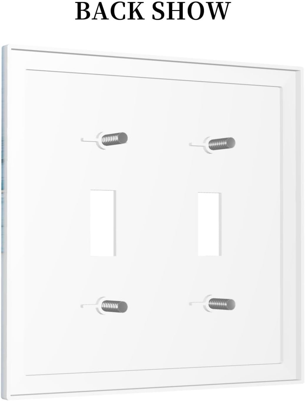 Decorative Switch Covers Plate Modern Abstract Blue Gold Line Marble 2 Gang Wall Plate Unique Double Toggle Light Switch Plate Wall Cover Plate Faceplate for Bedroom Home Decor