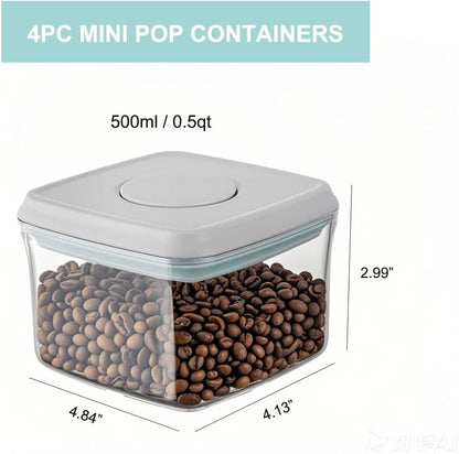 Pop Containers with Lids - Stackable Airtight Food Storage Kitchen Pantry Storage Containers for