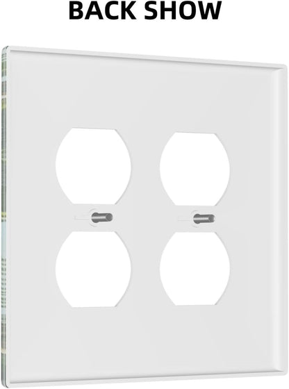 Summer Sky Coconut Palms Trees Green Plants Leaf Outlet Covers 2 Gang Double Duplex Decorative Light Switch Covers Electrical Wallplates Socket Faceplate for Bed Room Living Room Decor