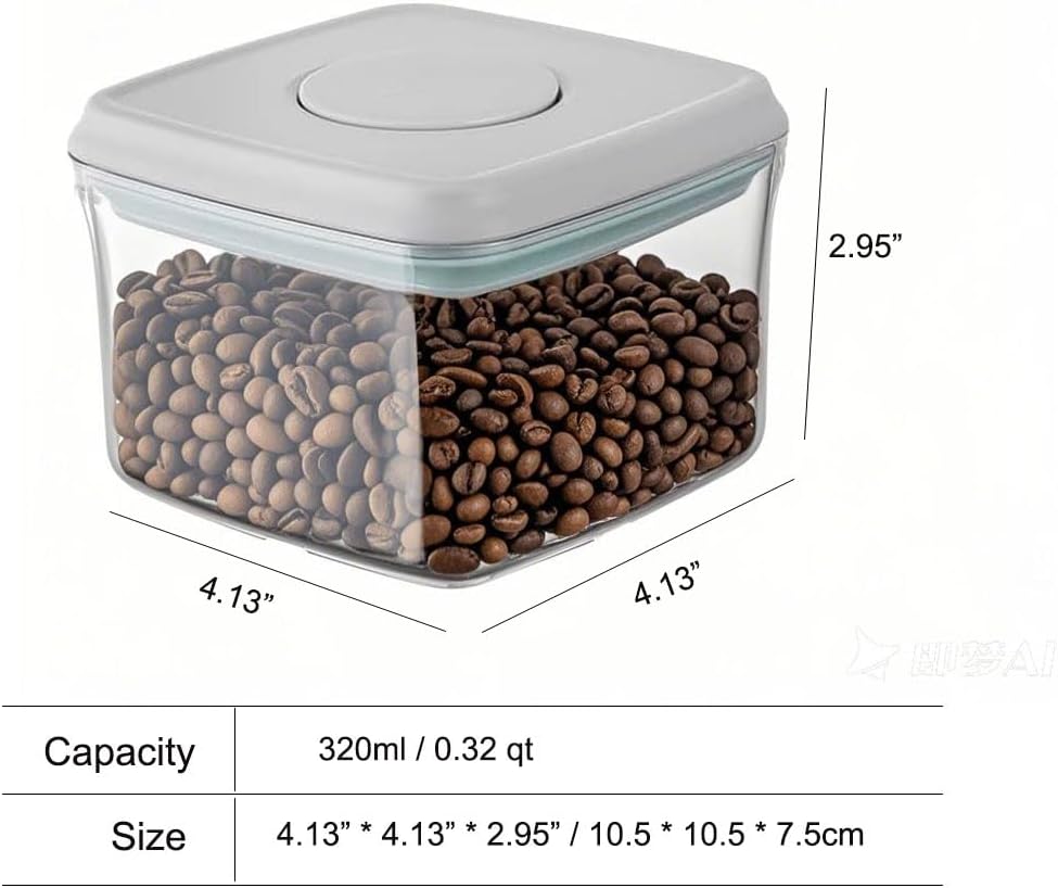 Airtight Food Storage Container - 0.32qt / 320ml Mini Square Pop Containers With Lids, Bpa Free