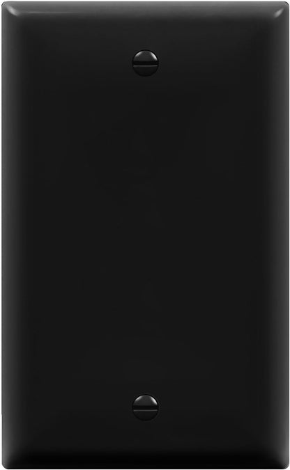 ENERLITES Blank Device Wall Plate, Gloss Finish, Standard Size 1-Gang 4.50" x 2.76", Polycarbonate Thermoplastic, 8801-BK, Black