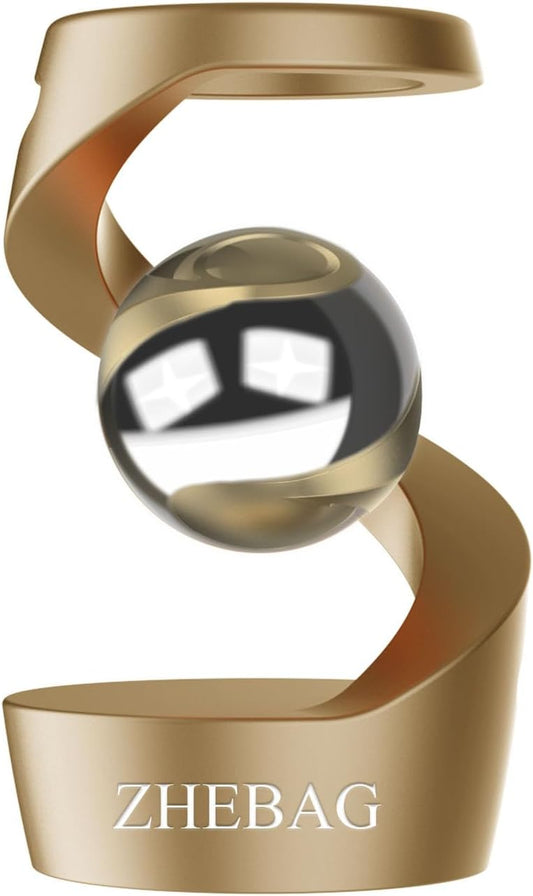 Kinetic Desk Toy, Metal Fidget Toys for Adults, Unique Optical Illusion Stress Reducing Desktop Spinning Toy, Adult Sensory Toys, Decorative Gifts for Offices and Cars(Gold-Silver)