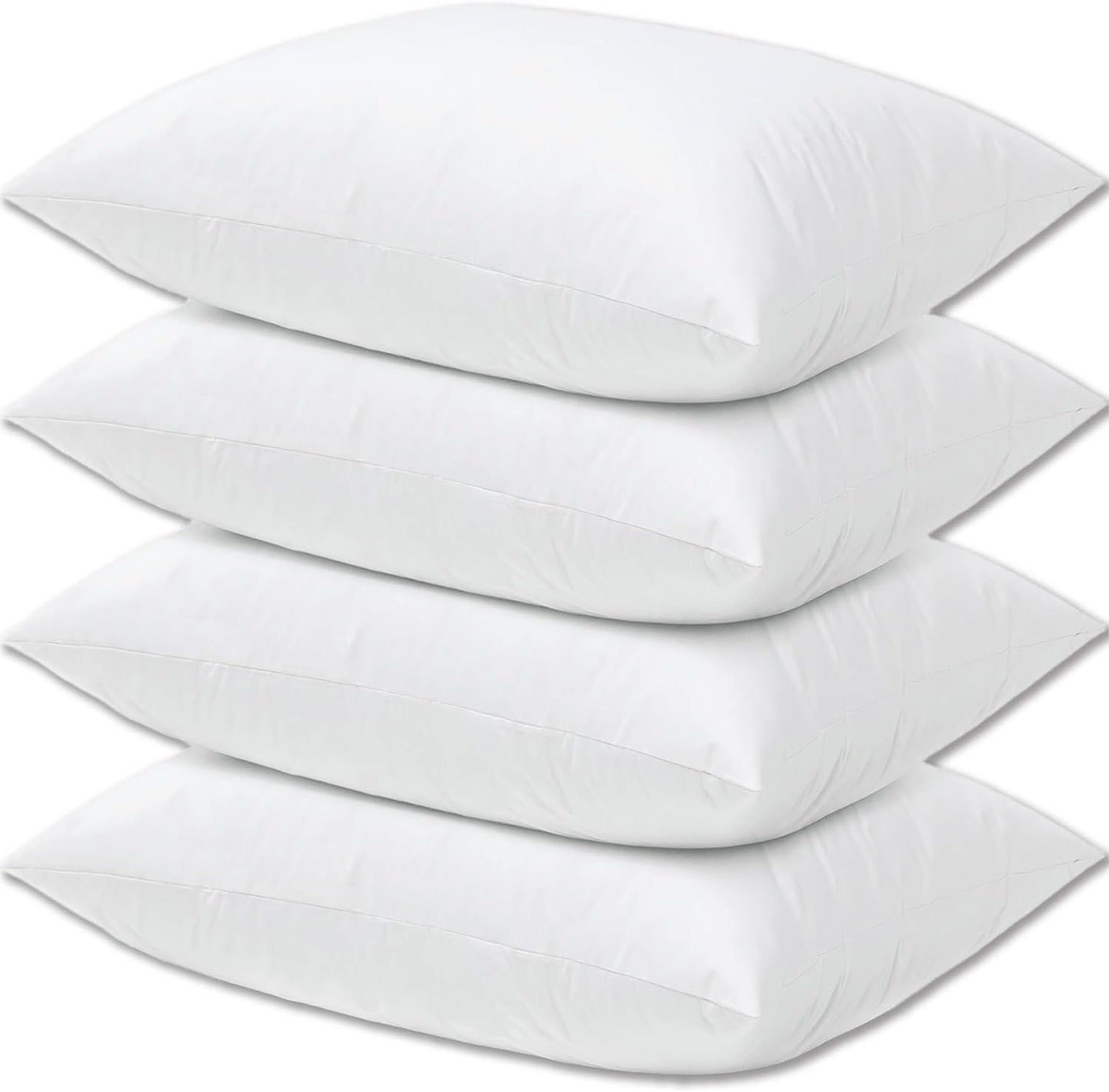 Hotel Collection Bed Pillows Queen Size Set of 4 Back Sleeper Pillow for Adults Stomach Kids Side Sleeping Medium Soft Plush Fluffy White 20x30 inches