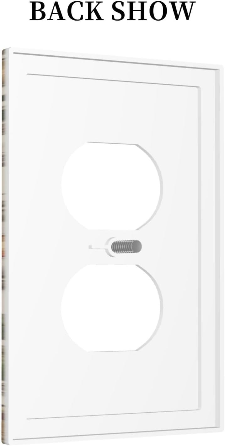 Decorative Outlet Covers Rustic Mushroom Garden Red Strawberry 1 Gang Duplex Light Switch Cover Plate Wall Plates for Electrical Outlets Switchplate Faceplate for Bedroom Home Decor