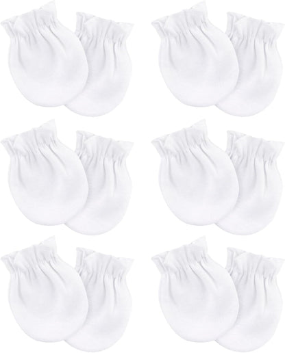 Newborn Baby Mittens No Scratch Cotton Elastic Wrist Gloves Infant Toddler Mittens for Baby Boy Girl 0-6 Months