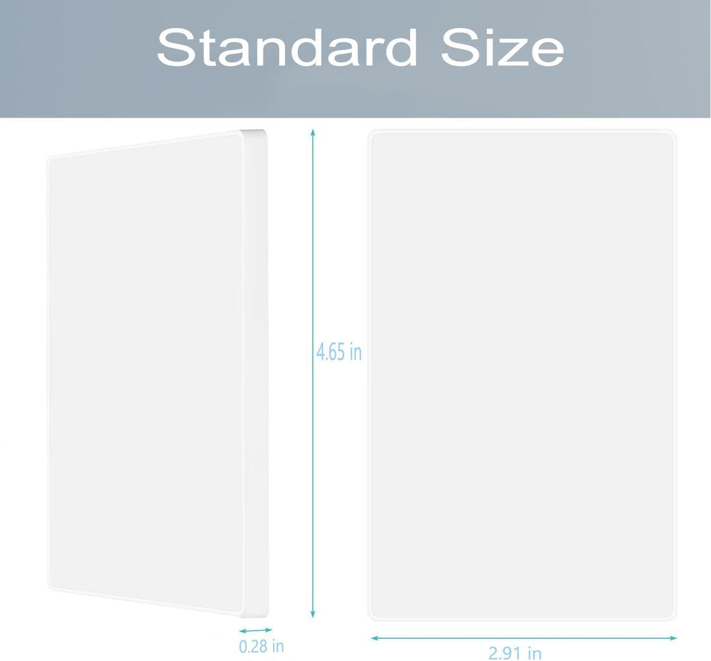 1-Gang Screwless Blank Wall Plate Cover Blank Switch Outlet Electrical Faceplate for Light Switch, Receptacle, Dimmers, USB Outlet, GFCI, Child Safe Cover Plate, White (10-Pack)