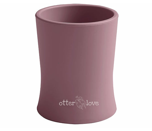 otterlove Silicone Baby & Toddler Training Cup - Pediatric OT Approved - 100% Platinum Pure LFGB Silicone - Unbreakable - Plastic Free - Tiny Cup Perfect for Baby Led Weaning (Woodchuck)