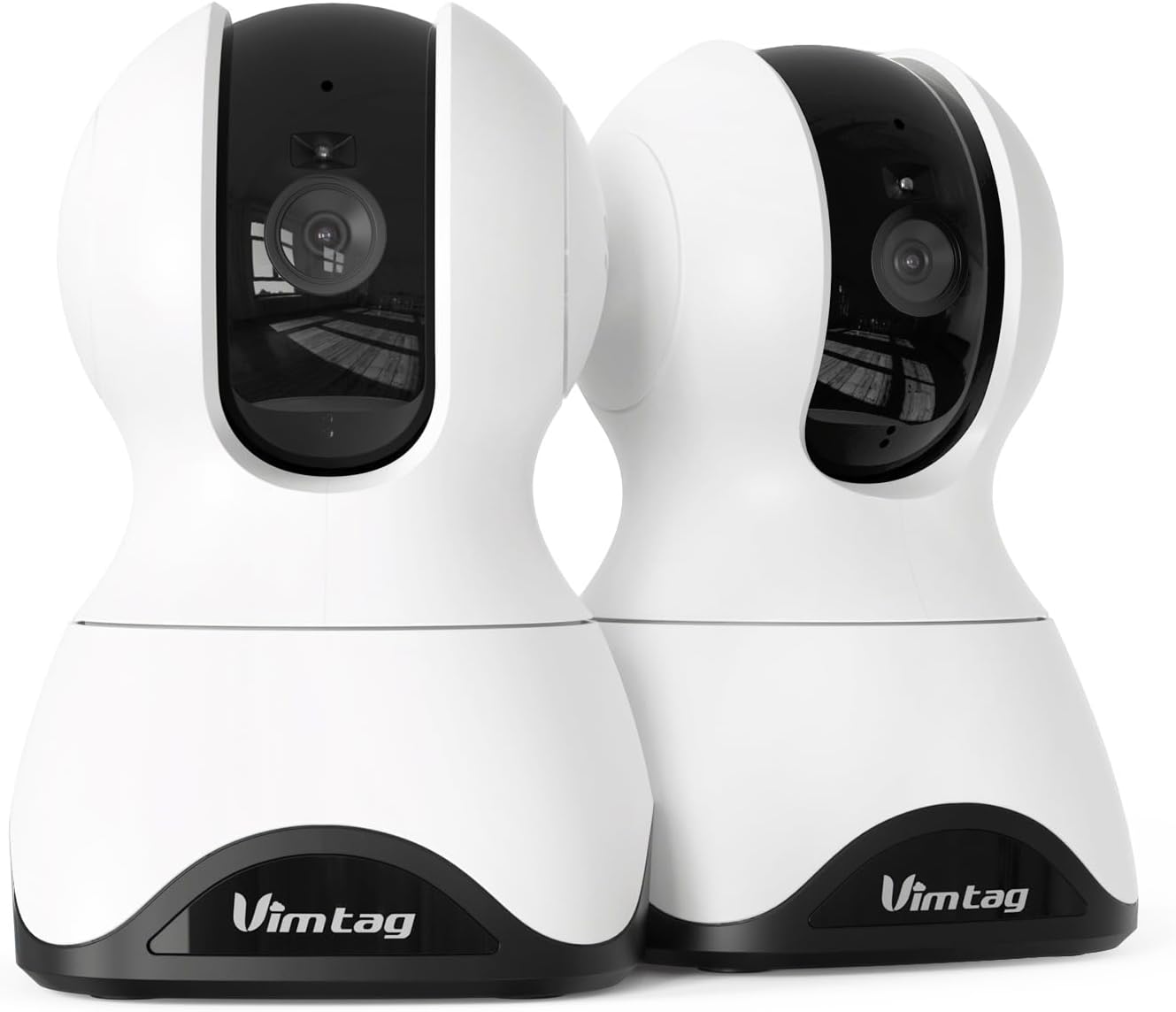 VIMTAG 2.5K Indoor Cameras for Home Security 2-Pack – Pet, Dog, Cat & Baby Monitor with Phone App, Audio & Speaker, Nanny Cam, 360° View, 5G/2.4G WiFi, Motion Detection, Night Vision, SD/Cloud Storage