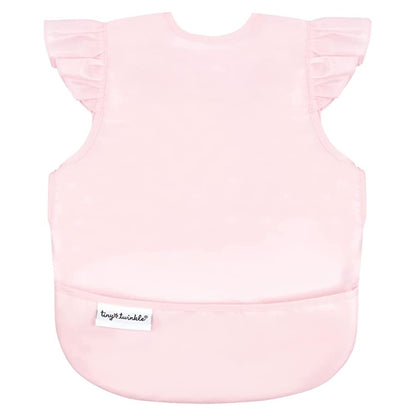 Tiny Twinkle Mess Proof Baby Bib - Waterproof & Lightweight Baby-Led Weaning Apron | 100% Recycled Polyester, Easy Clean & Machine Washable (Rose, Small 6-24 Months)