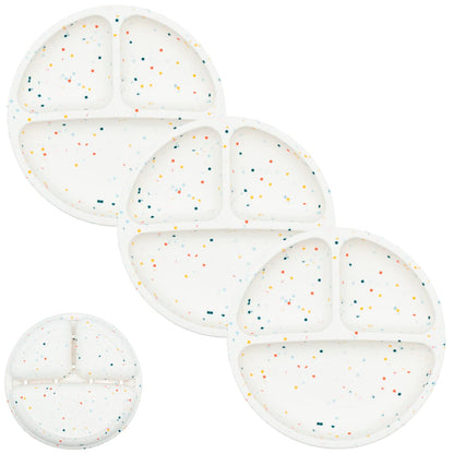WeeSprout Silicone Divided Plates (No Lids), 100% Food Grade Silicone Divided Plates for Toddlers & Kids, Dishwasher & Microwave Safe