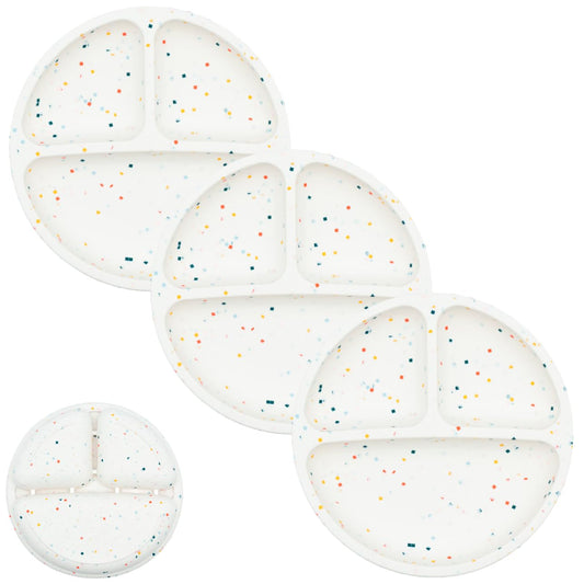 WeeSprout Silicone Divided Plates (No Lids), 100% Food Grade Silicone Divided Plates for Toddlers & Kids, Dishwasher & Microwave Safe