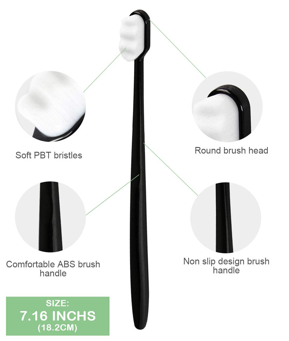 EasyHonor Extra Toothbrush for Sensitive Gums, Micro Fur Manual Toothbrush with 20000 Soft Floss