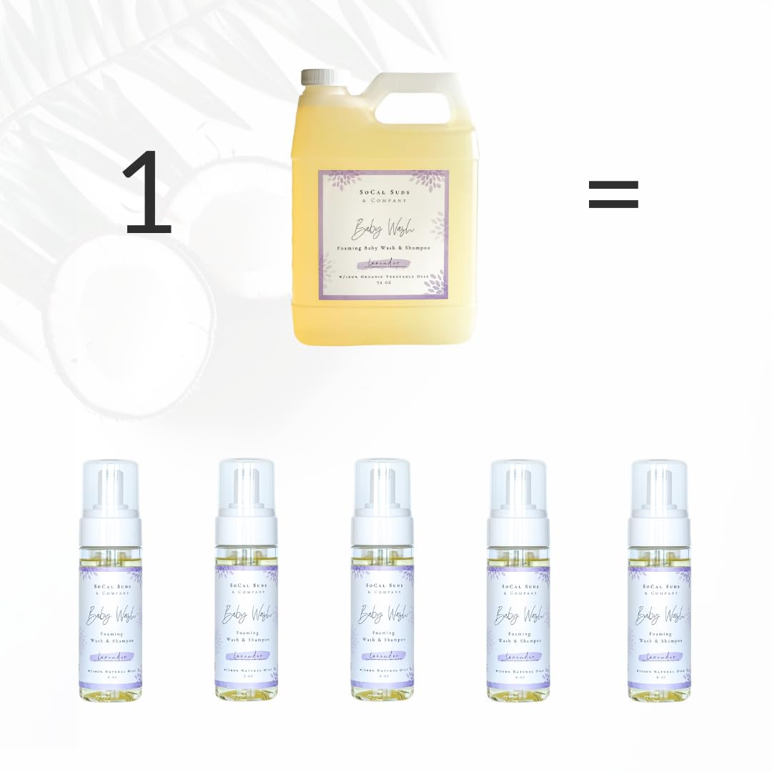 SoCal Suds & Company - 2-in-1 Organic Foaming Baby Shampoo & Body Wash Castile Soap Refill - Gentle