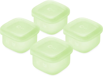 Olababy Clear Sense Silicone Storage Containers 4pk for Baby Food, Snacks, Formula, Puree, Sauce &