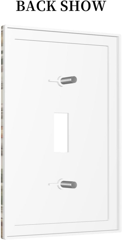 Decorative Switch Covers Plate Rustic Mushroom Garden Red Strawberry 1 Gang Wall Plate Unique Single Toggle Wall Cover Plate Electrical Light Switch Plate Faceplate for Bedroom Decor
