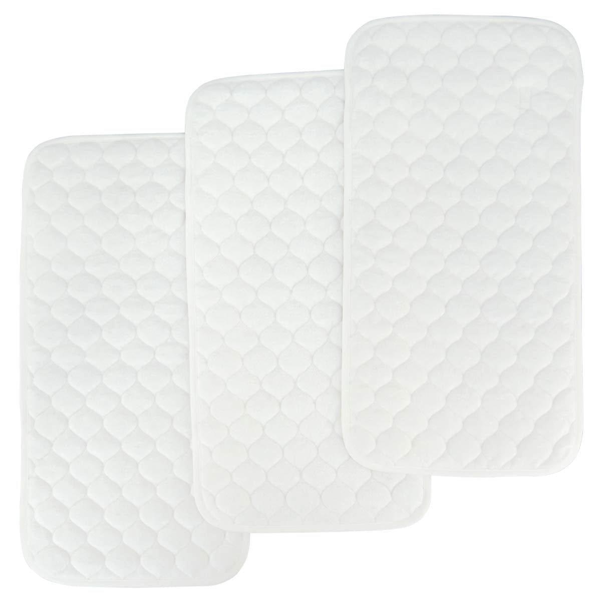BlueSnail Quilted Thicker Waterproof Changing Pad Liners,3 Count(Snow White 13??x 27??