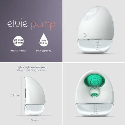 Elvie - Single, Wearable Breast Pump w/App - The Smallest & Quietest - Portable - Hands Free &