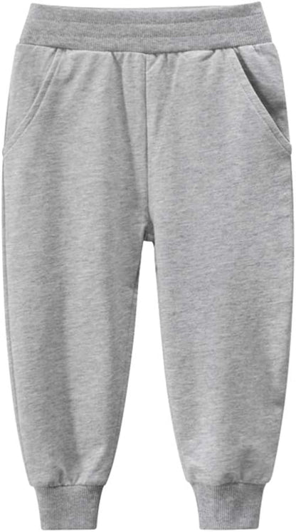 HUAER& Baby Boy's Jogger Pants Dinosaur Car Drawstring Elastic Sweatpants