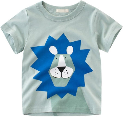 Boys' 4-Pack Excavator Short Sleeve Crewneck T-Shirts Top Tee Size 2-7 Years Toddler Boys' Value Pack Cotton T-Shirt