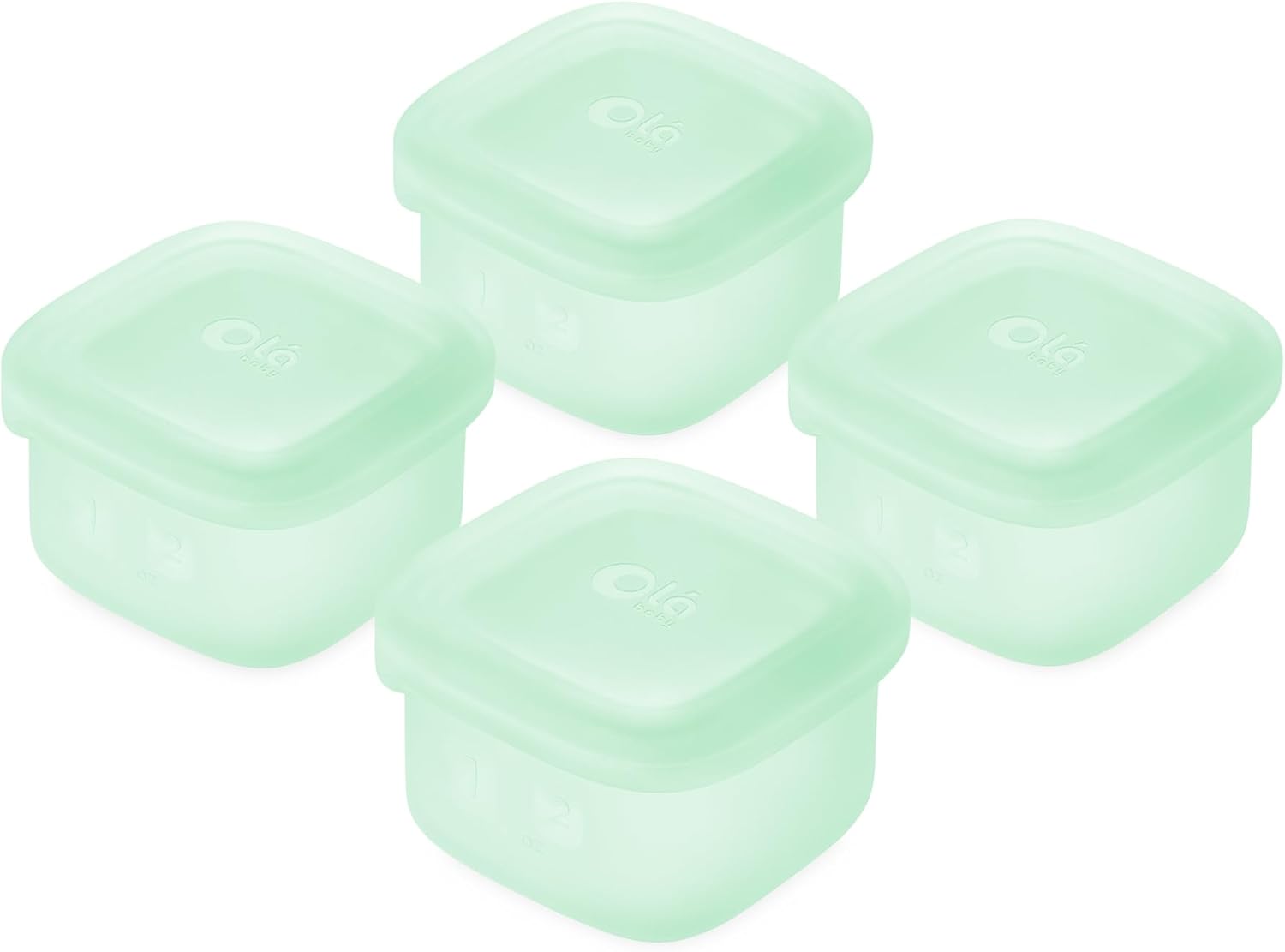 Olababy Clear Sense Silicone Storage Containers 4pk for Baby Food, Snacks, Formula, Puree, Sauce &