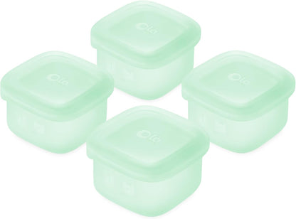 Olababy Clear Sense Silicone Storage Containers 4pk for Baby Food, Snacks, Formula, Puree, Sauce &