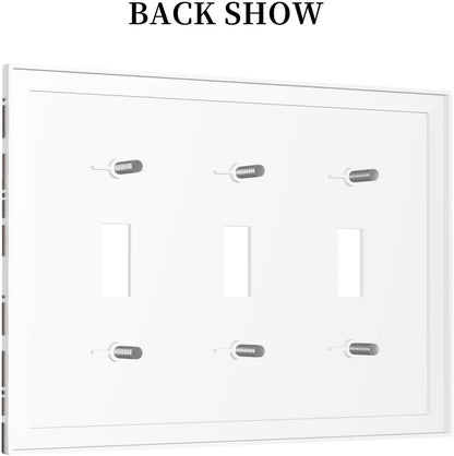 Decorative Switch Plates Rustic Cowhide Highland Cow Milk Cow 3 Gang Wall Plate Triple Toggle Light Switch Cover Faceplate Electrical Wall Panels For Farmhouse Home Decor