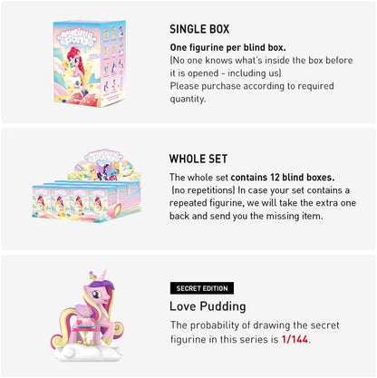 POP MART 12 Boxes Compatible with Hasbro My Little Pony Leisure Afternoon Series Character Popular Collectible Art Toy Hot Toys Cute Figure Creative Gift, for Christmas Birthday Party Holiday