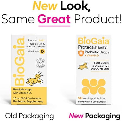 BioGaia Protectis Baby Probiotic Drops | Colic & Gas Relief + Vitamin D | Safe for Newborns | Ease