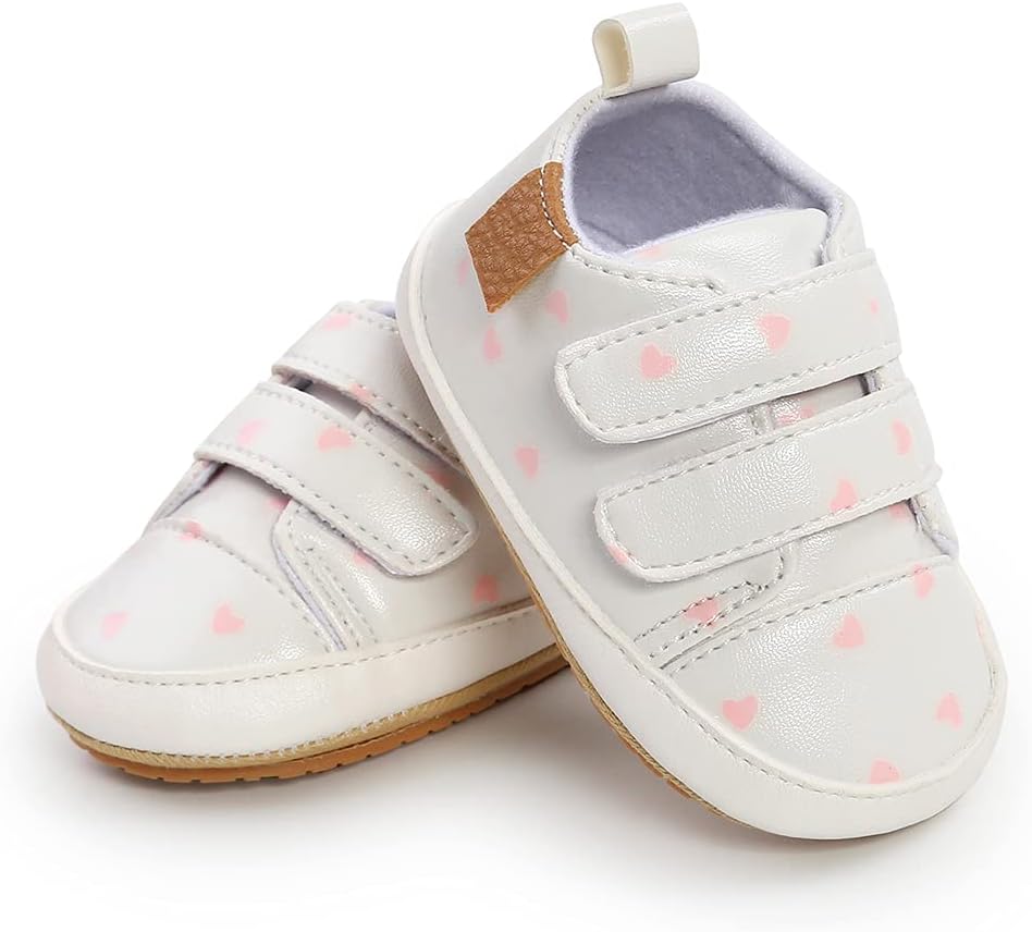 SOFMUO Baby Boys Girls High Top Ankle PU Leather Sneakers Soft Rubber Sole Infant Moccasins Newborn Oxford Loafers Anti-Slip Toddler Wedding Uniform Dress Shoes