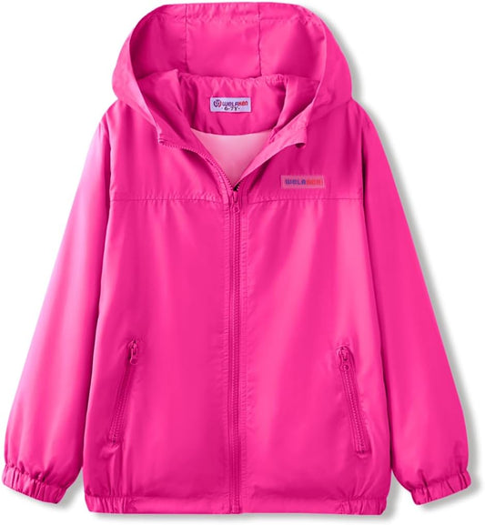 WELAKEN Lightweight Jacket for Girls Kids & Toddler II Girls' Print Water-Resistant Jacket