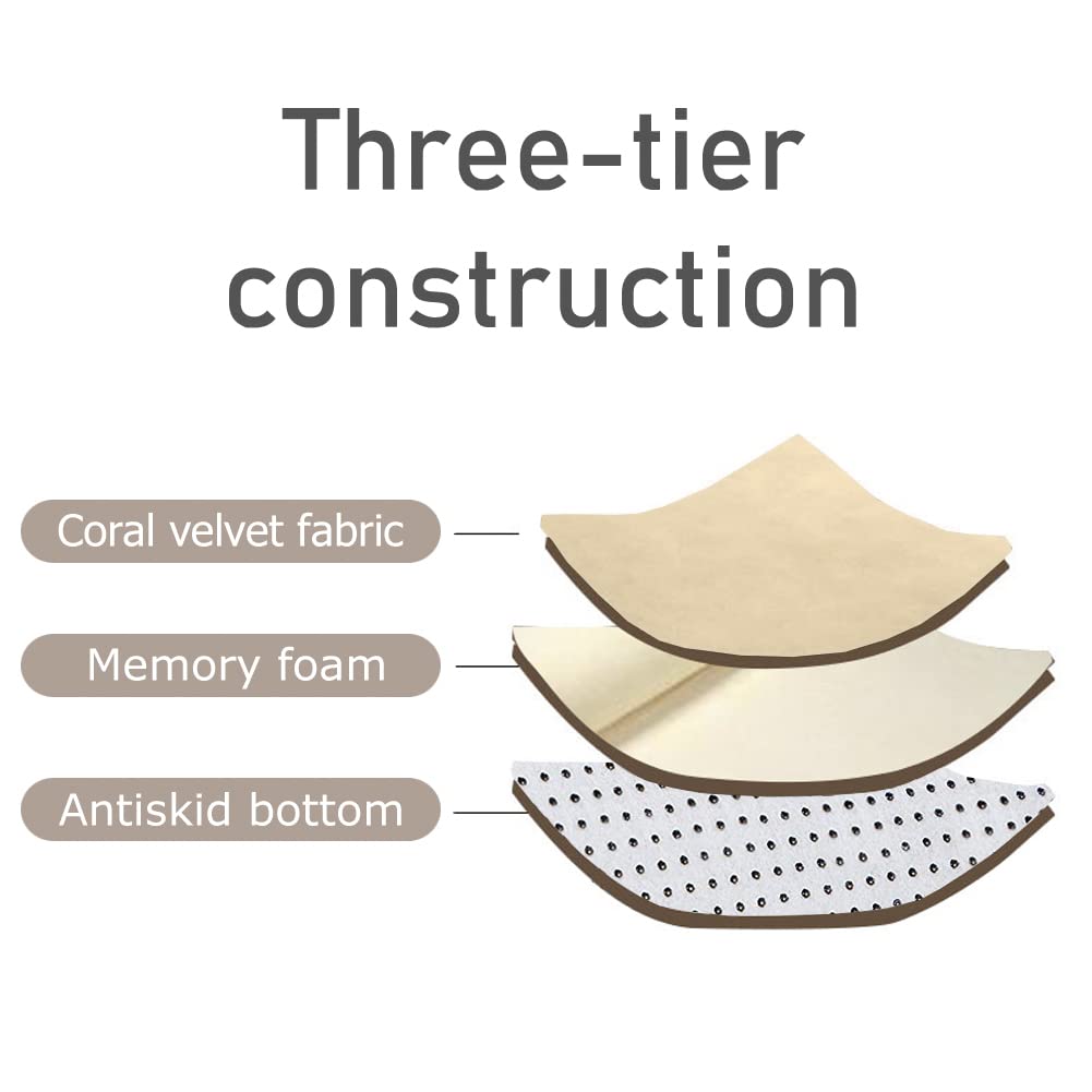 Loartee Coral Velvet Crawling Rug (6'8"x 6'8", Brown) for Toddler Children Play Area Rug Yoga Mat Exercise Pad