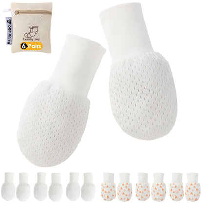 Baby Mittens Anti Scratch Baby Girl Mittens No Scratch Mittens Baby Girls Hands Gloves for 6-12 Months Babies Girls (6 Pairs)