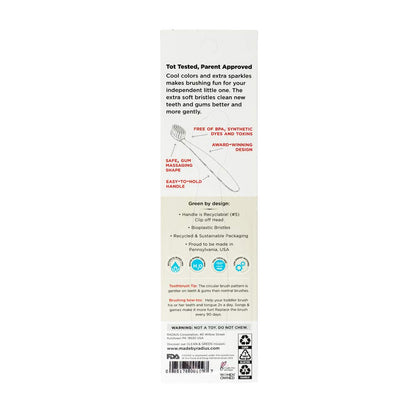 RADIUS Toddler Toothbrush & Toothpaste Bundle for Kids, 2 Pack Totz Plus Silky Soft Brush in