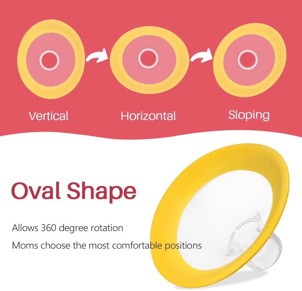 19mm Oval Flanges Shields Compatible with Medela Pumps, Replacement Parts for Pump in Style