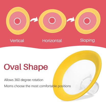 19mm Oval Flanges Shields Compatible with Medela Pumps, Replacement Parts for Pump in Style