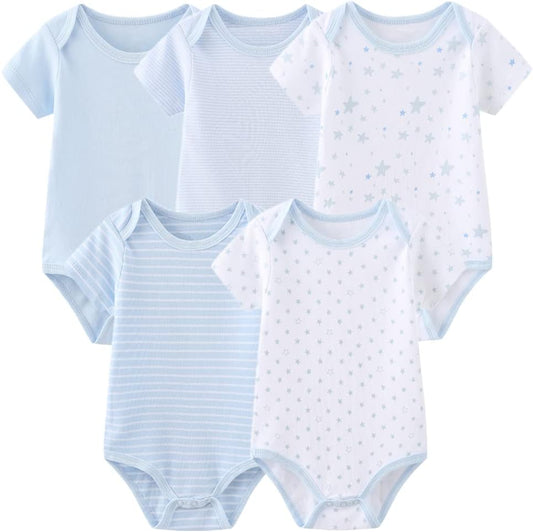 Baby Bodysuit Short Sleeve one-Piece Newborn Baby Clothes for Baby Boy and Girls