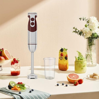 MegaWise 5-in-1 Immersion Hand Blender Set with Variable Speed, 400W, Stainless Steel - Includes