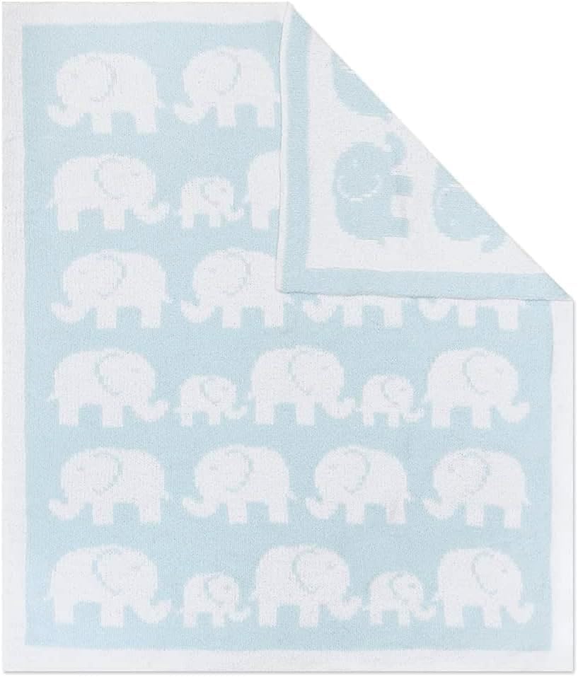 Living Textiles Chenille Baby Blanket - Blue Elephant Ultra Soft, Thick, and Versatile | Warm