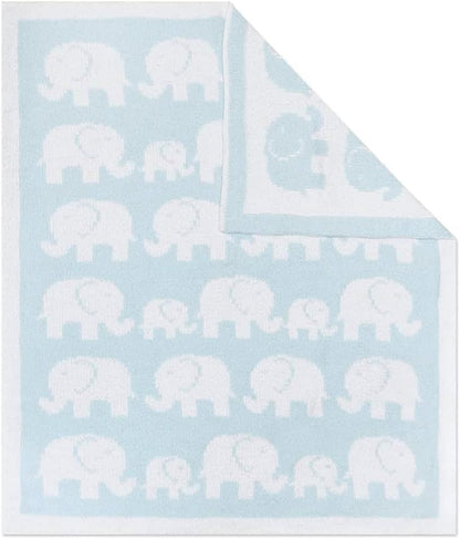 Living Textiles Chenille Baby Blanket - Blue Elephant Ultra Soft, Thick, and Versatile | Warm
