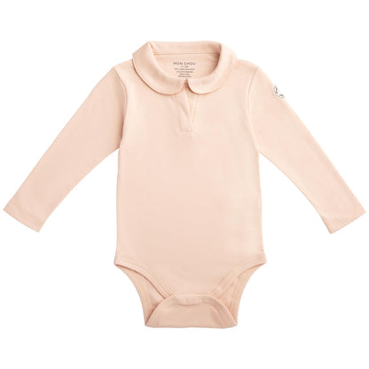 MON CHOU Premium Long Sleeve Bodysuit - Luxuriously Soft, 100% Pima Cotton Baby Bodysuit with Collar - Organic Cotton Baby Clothes (Bloom, 18-24 Months)