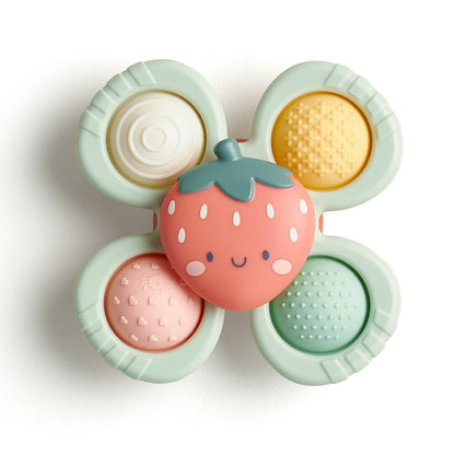 Itzy Ritzy Pop & Whirl Fidget Spinner Baby Bath & Travel Toy (Strawberry)