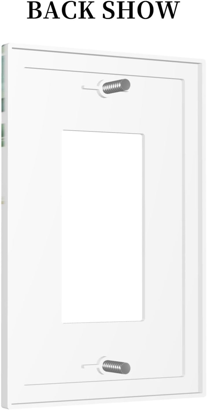 Decorative Outlet Covers Rustic Green Eucalyptus Leaves 1 Gang Single Decora GFCI Device Light Switch Covers Plate 1 Rocker Wall Plate Jumbo Faceplate for Country Bedroom Home Decor