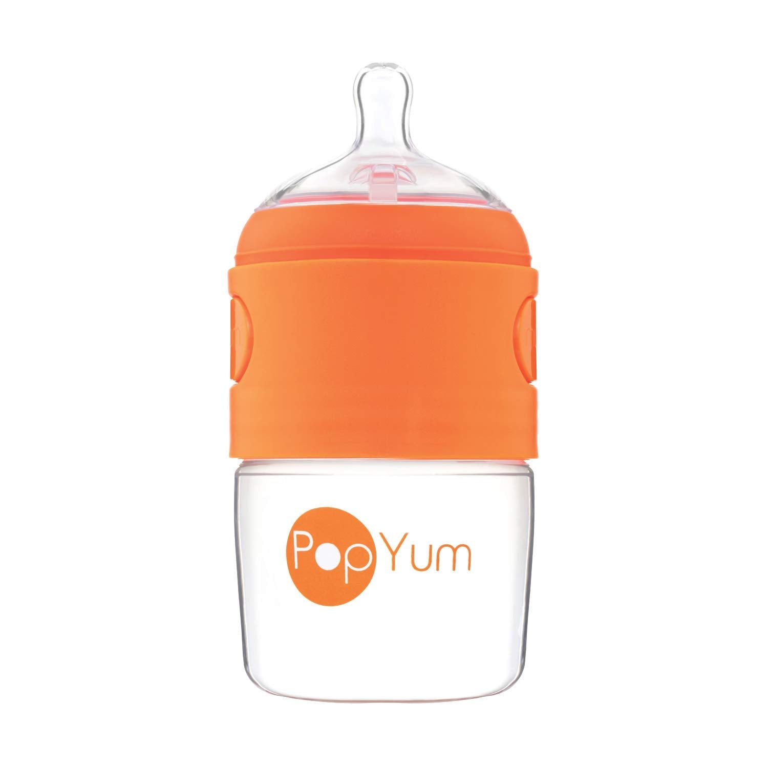 PopYum 5 oz Orange Anti-Colic Formula Making/Mixing/Dispenser Baby Bottle with #1 Slow Flow Nipple