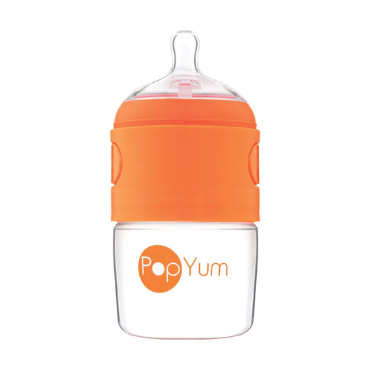PopYum 5 oz Orange Anti-Colic Formula Making/Mixing/Dispenser Baby Bottle with #1 Slow Flow Nipple