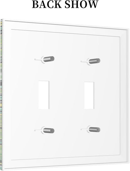 Decorative Switch Plates William Morris Vintage Floral Yellow Flowers Green Leaf 2 Gang Double Toggle Outlet Light Switch Cover Wall Plate Electrical Faceplate for Bedroom living Room Decor