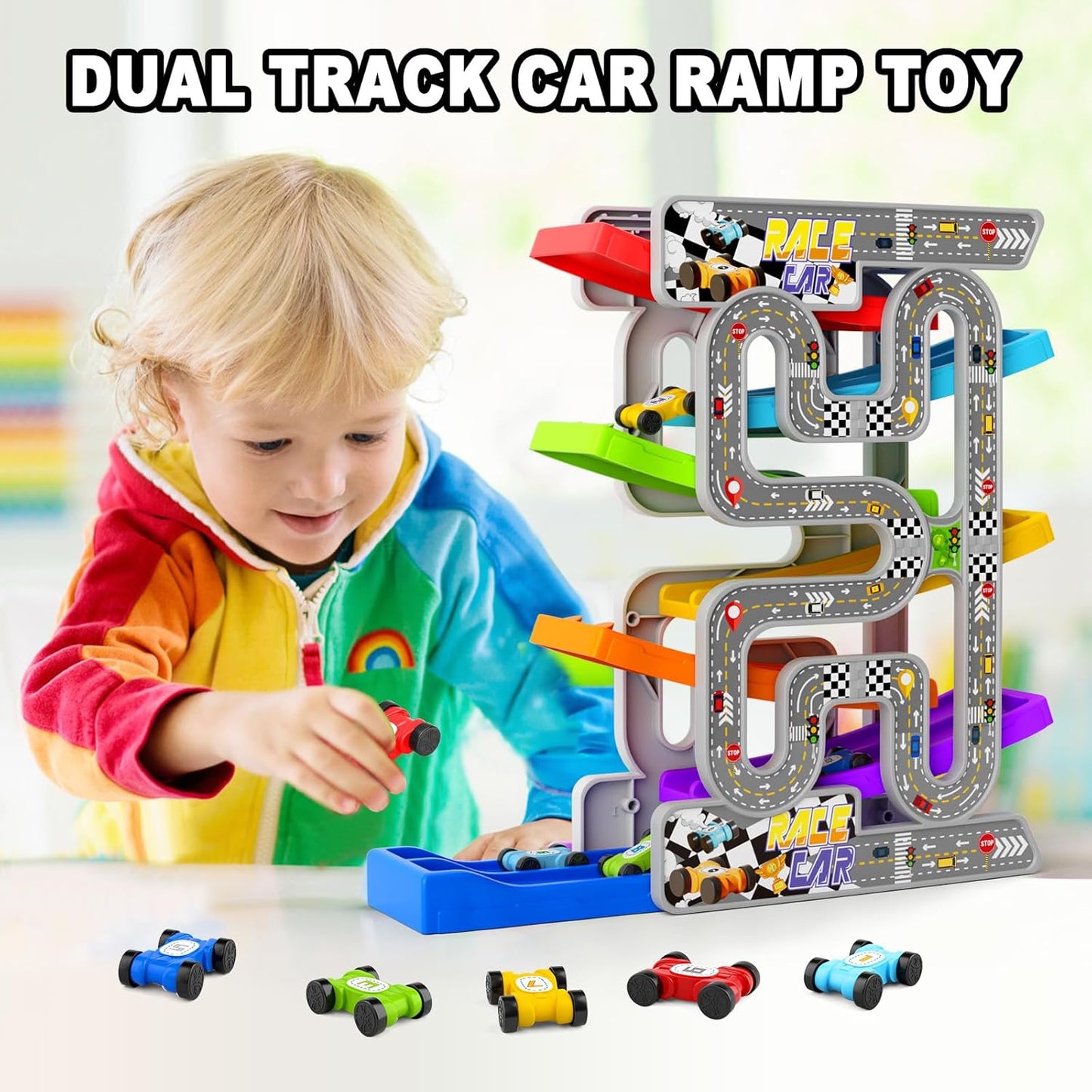 Toddler Race Track Toy – Keeps Kids Busy & Boosts Motor Skills (Ages 2–4)