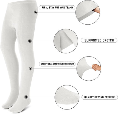 Kids, Girls thin Ribbed Cotton tights, Comfy, Soft Flat Tights Made from Breathable cotton| Great Tights For Uniform,